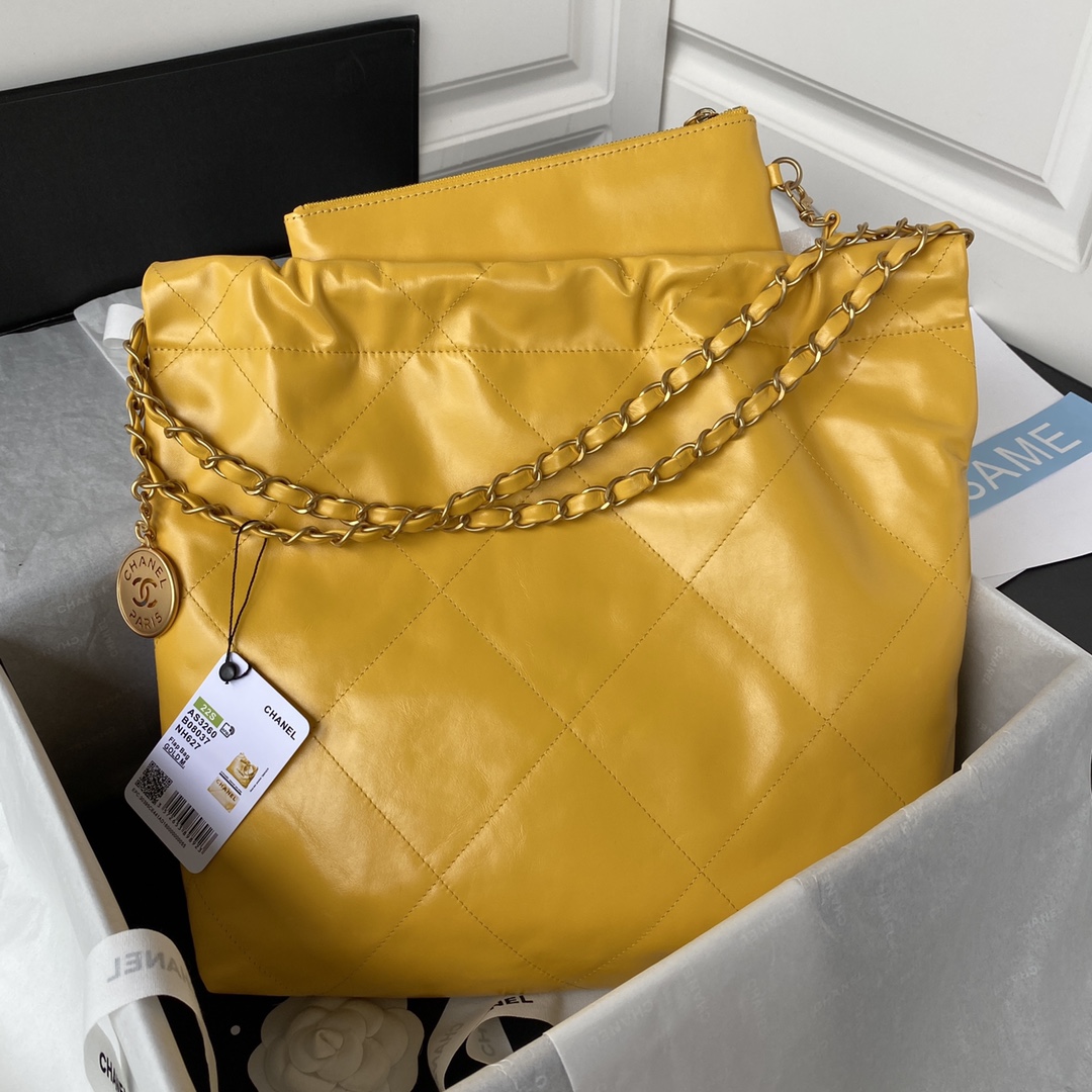 Calfskin 22 Small Handbag Shoulder Bag AS3260 Yellow